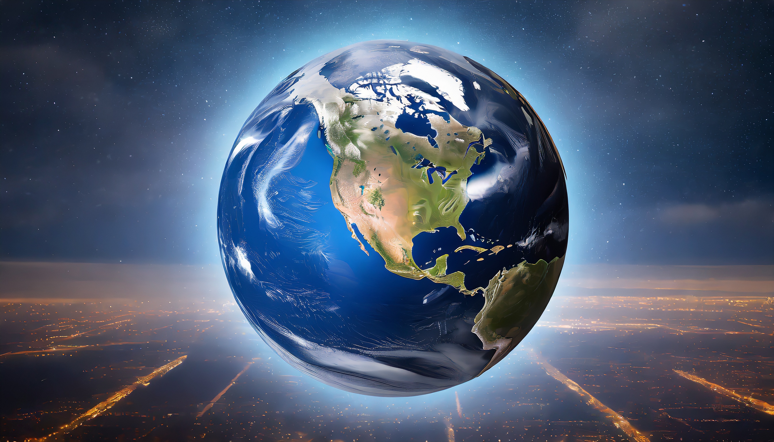 Globe of US facing front